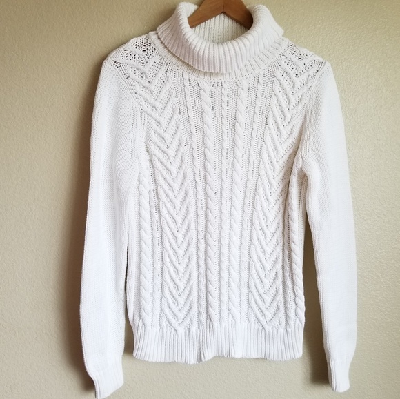 Lands' End Sweaters - lands' end turtleneck drifter sweater cream size m